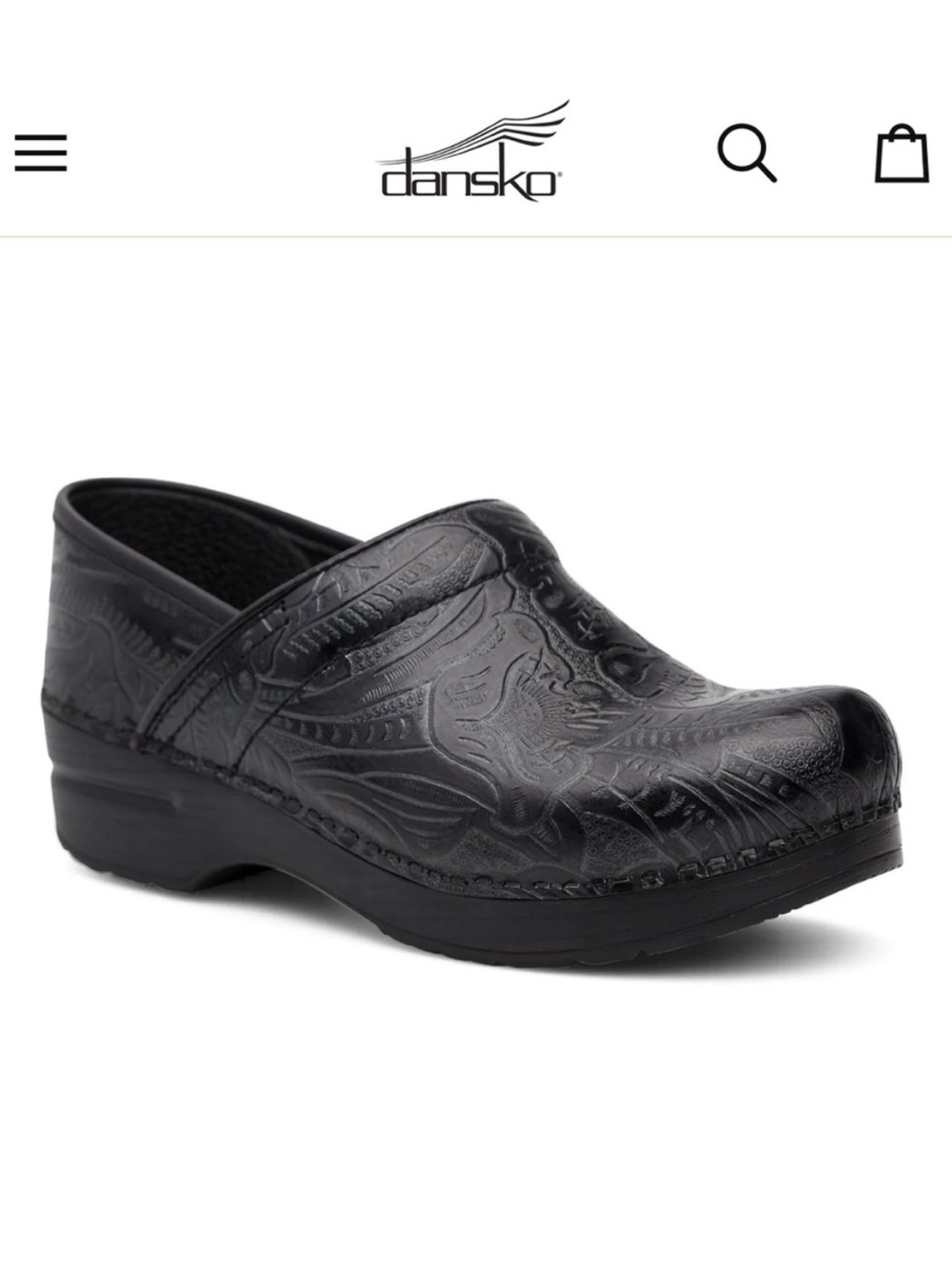 Dansko Black Embossed Leather